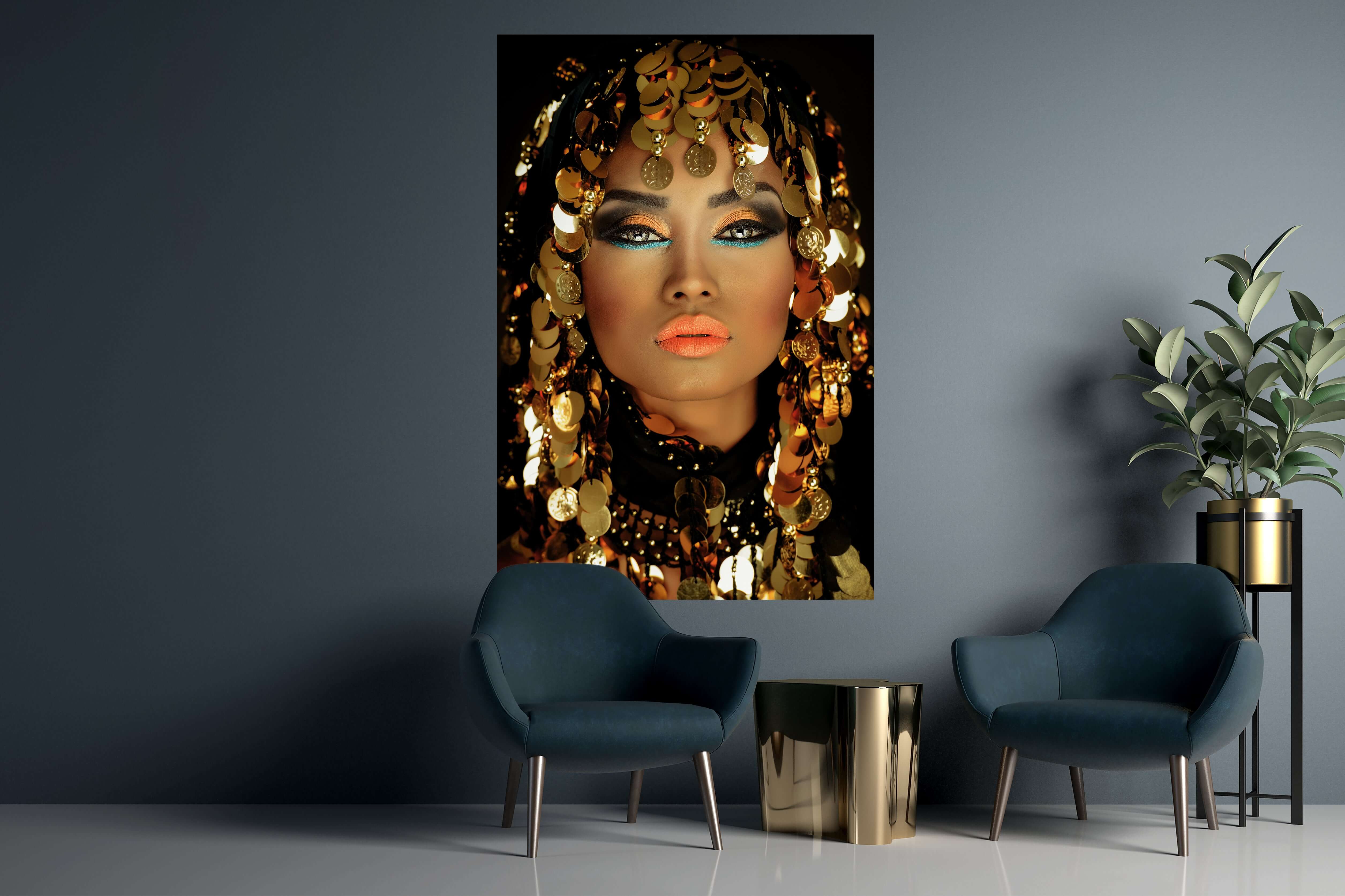uitzending huren spoel Schilderij Vrouw Elegant Gold - About Arts